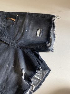 Black Denim Shorts