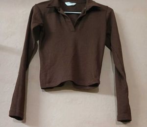 Brown Long Sleeve Top