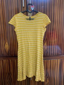 Mustard Striped Mini Dress