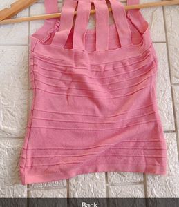 Pink Cut Out Crop Top