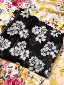 Floral Black Saree