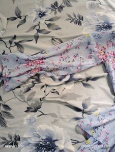 WOMEN WESTERN GEORGETTE Flower Print frill Midi