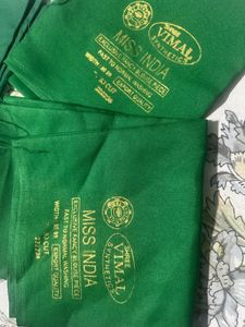 3 Plain Green Blouse Piece