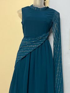 Pintrest Elegant Teal Ethnic Gown