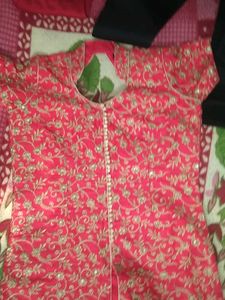 Red Embroidered Blouse