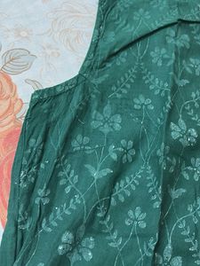 Green Embroidered Kurta Set