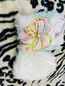 White Baby Girl Frock Set For Winter