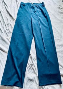 Chic Teal High Waist straight fit Trouser