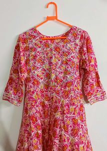 Pink Floral Print Gown