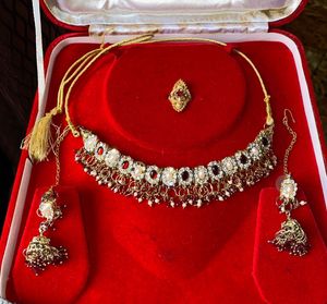 Beautiful light weight necklace set with jhumkas