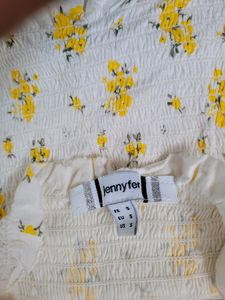 Cream Color Top With Yellow Floral Print