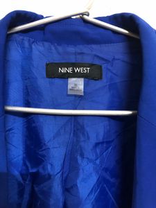 Nine West Blue Front Open Vest