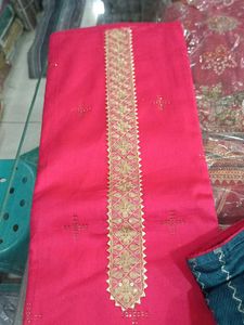 Pink &amp; Blue Dress Material