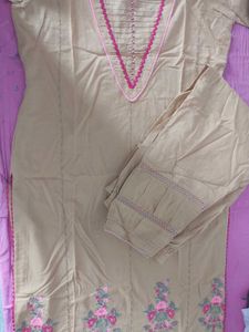 Mustard Embroidered Kurta With Plazo