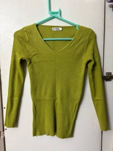 Vneck Green Top