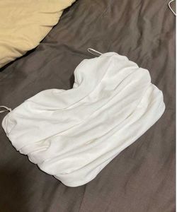 White Ruffled Sleeveless Top
