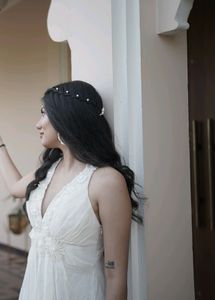 Flowy White Halter Dress