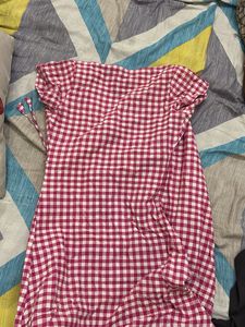Pink Gingham Wrap Dress