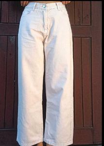 Beige Wide Leg Jeans