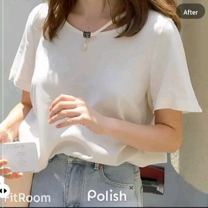 New With Tag A Line White Cute Korean Top