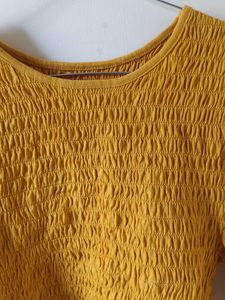 Mustard Smocked Top