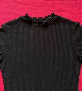 Shein Black Ribbed Top