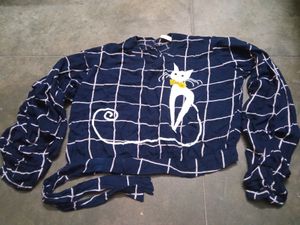 Vintage Cat Print Tie-Waist Top