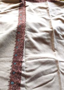 Cream Embroidered Pashmina Shawl