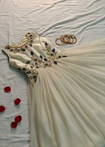 Embroidered partywear Dress/frock (worn twic