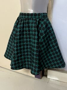 Korean Green Polka Dot Skirt