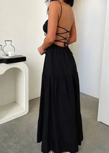Black Spaghetti Strap Maxi Dress