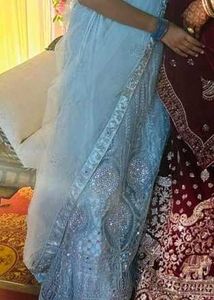 Bridal Powder Blue Colour Lehenga With Heavy Work