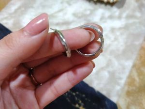 Silver Hoop Earrings (Pair Of Two)
