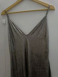 Metallic Silver Mini Dress