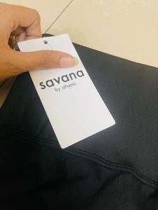 Savana Black Gym Flare Pants-New with tag