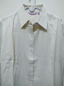 Auburn Hill Yellow Silver Striped Formal Shirt