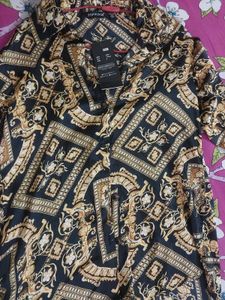 Pop Wings Patterned Button Down Shirt