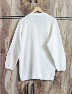 Offwhite Embroidery Work Cardigan Size-42