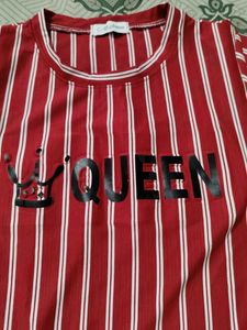 Queen Striped T-Shirt Dress