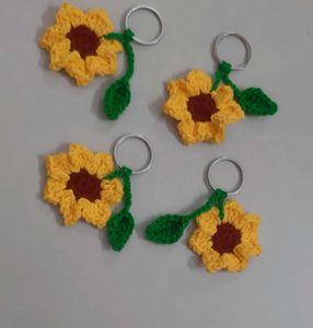 Crochet Sunflower Keychains