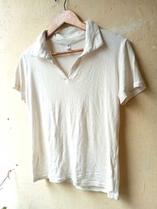 White Polo Crop Top (Women)