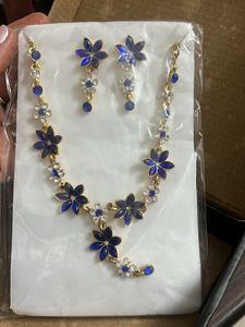 Zaveri Pearls Brand New Blue Jewellery Set
