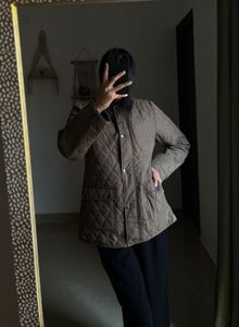 QUILTED LIGHWEIGHT DARK BROWN JACKET