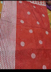 Red Embroidered Saree