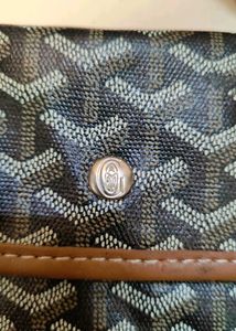 Auth Goyard Goyardine Black St. Louis PM Tote Bag