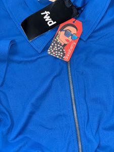 Brand New Dressberry Blue Crop Polo Top