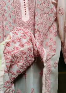 SHEER CHIKENKARI HANDWORKED