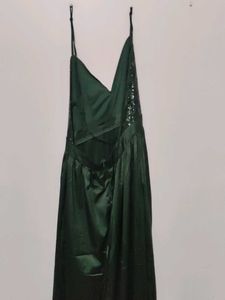 Bottle Green Color Gown