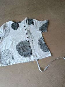 White Breezy top But one Sleeves Has flaws