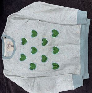 Cute Green Heart Sweatshirt